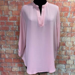 Love University Plus Size Crepe Split‎ Neck Top